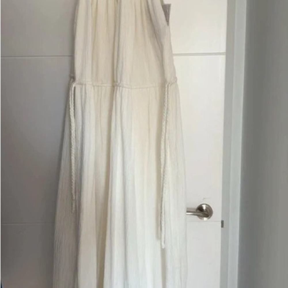 Massimo Dutti Off-White Pleated Top